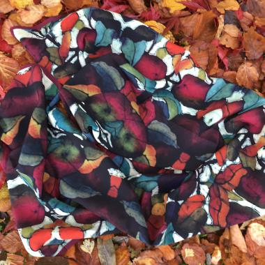 Rosy Red Apples Silk Scarf with Autumnal support team.