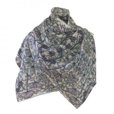 Shades of Winter Batik Silk Scarf.