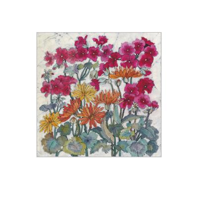 Marigold and Geranium - Original Batik Painting.