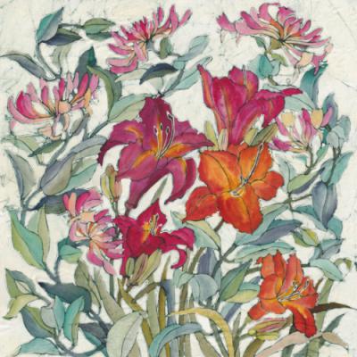 No.798 Day Lily and Honeysuckle - signed print.