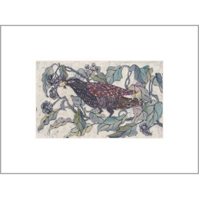 BIRD and BERRIES - Original Batik  Painting.